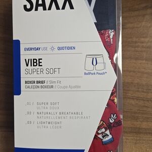 Saxx Vibe Super Soft Boxer Brief - Red Print